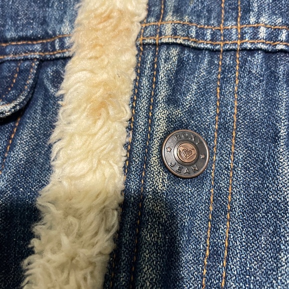 Girls ROXY JACKET! SIZE LARGE Sherpa Lined Denim Jean Jacket *FREE SHIPPING!* - Picture 5 of 11